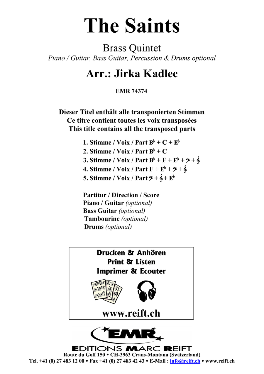 The Saints The Saints Brass Quintet scores gallery preview page 2