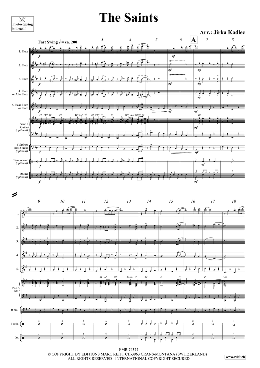 The Saints The Saints Flute scores gallery preview page 3