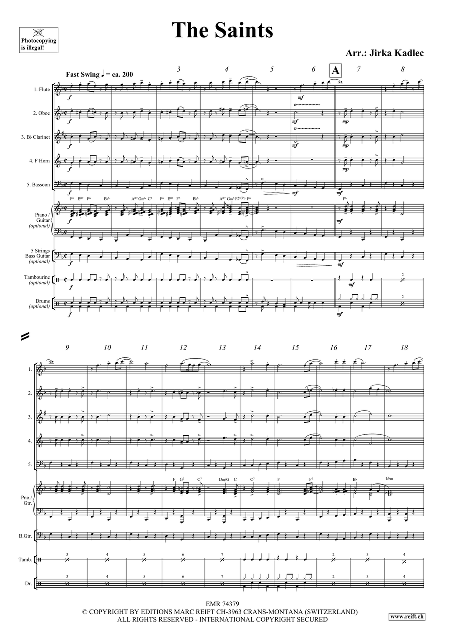 The Saints The Saints Woodwind Quintet scores gallery preview page 3