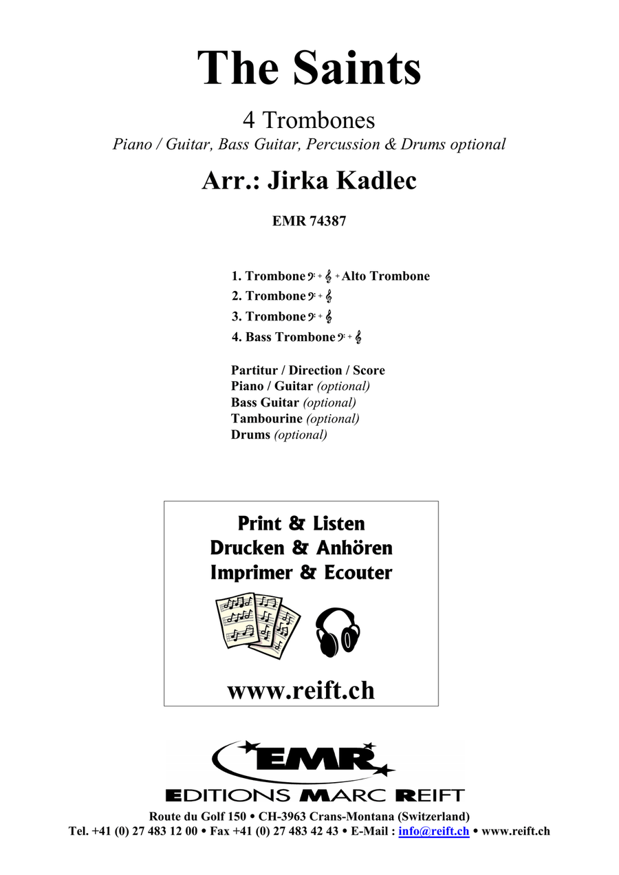 The Saints The Saints Trombone Quartet scores gallery preview page 2