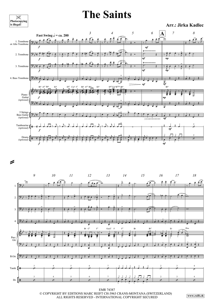 The Saints The Saints Trombone Quartet scores gallery preview page 3