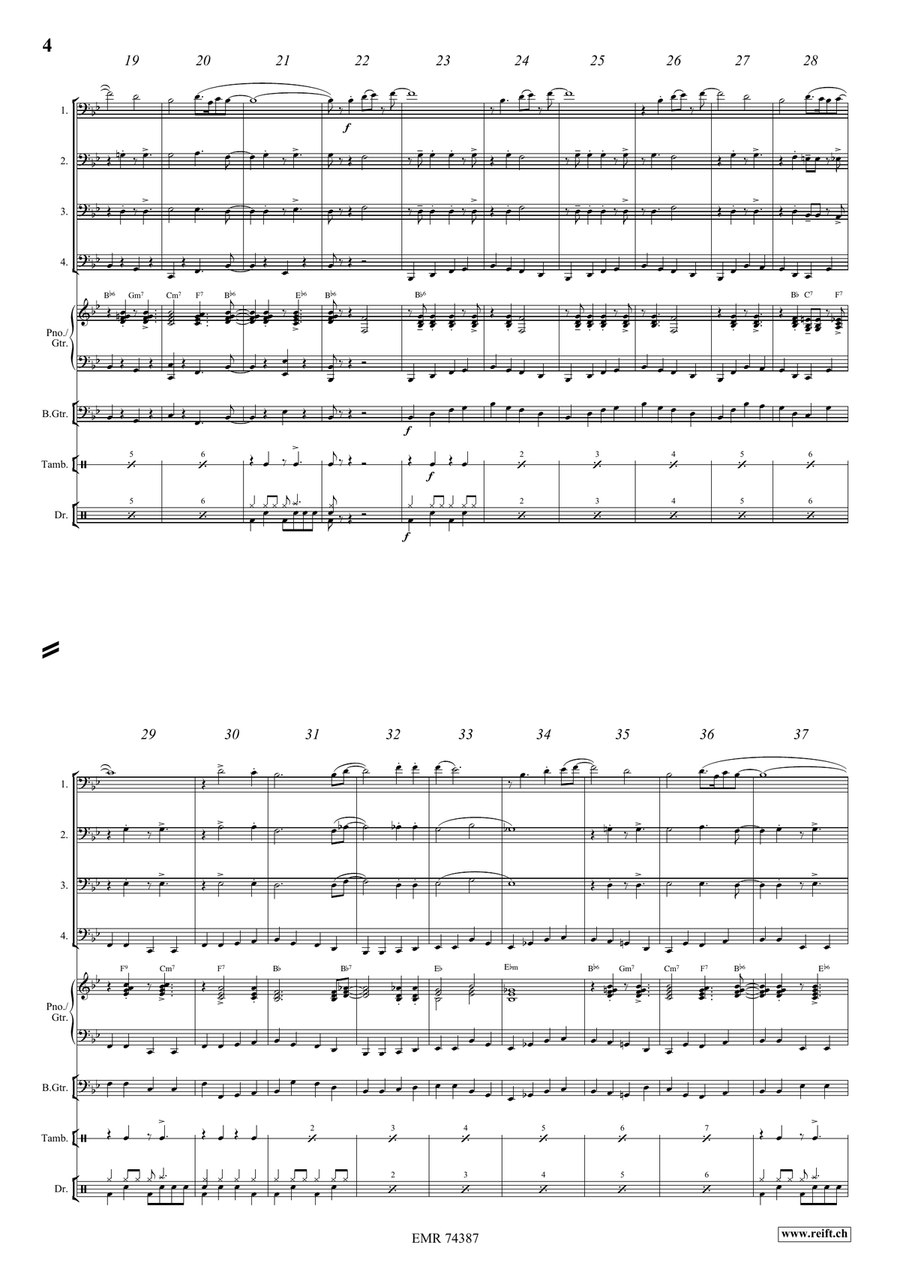 The Saints The Saints Trombone Quartet scores gallery preview page 4