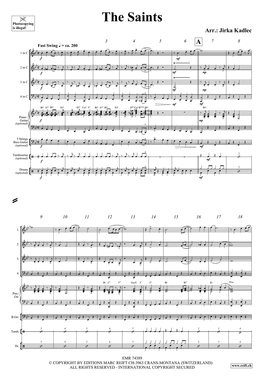 The Saints The Saints Brass Quartet scores gallery preview page 3