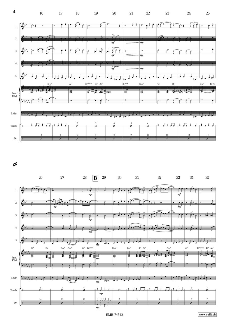 Shall We Gather At The River Saxophone Quintet scores gallery preview page 4