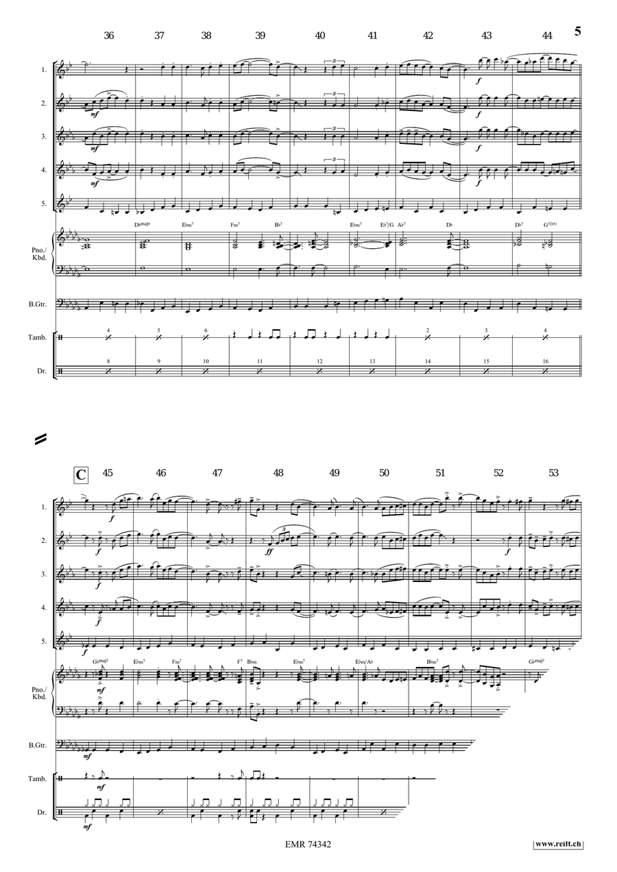 Shall We Gather At The River Saxophone Quintet scores gallery preview page 5