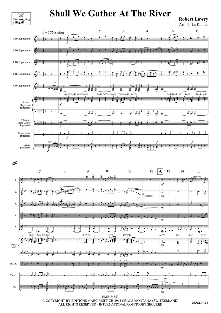 Shall We Gather At The River Euphonium Quintet scores gallery preview page 3