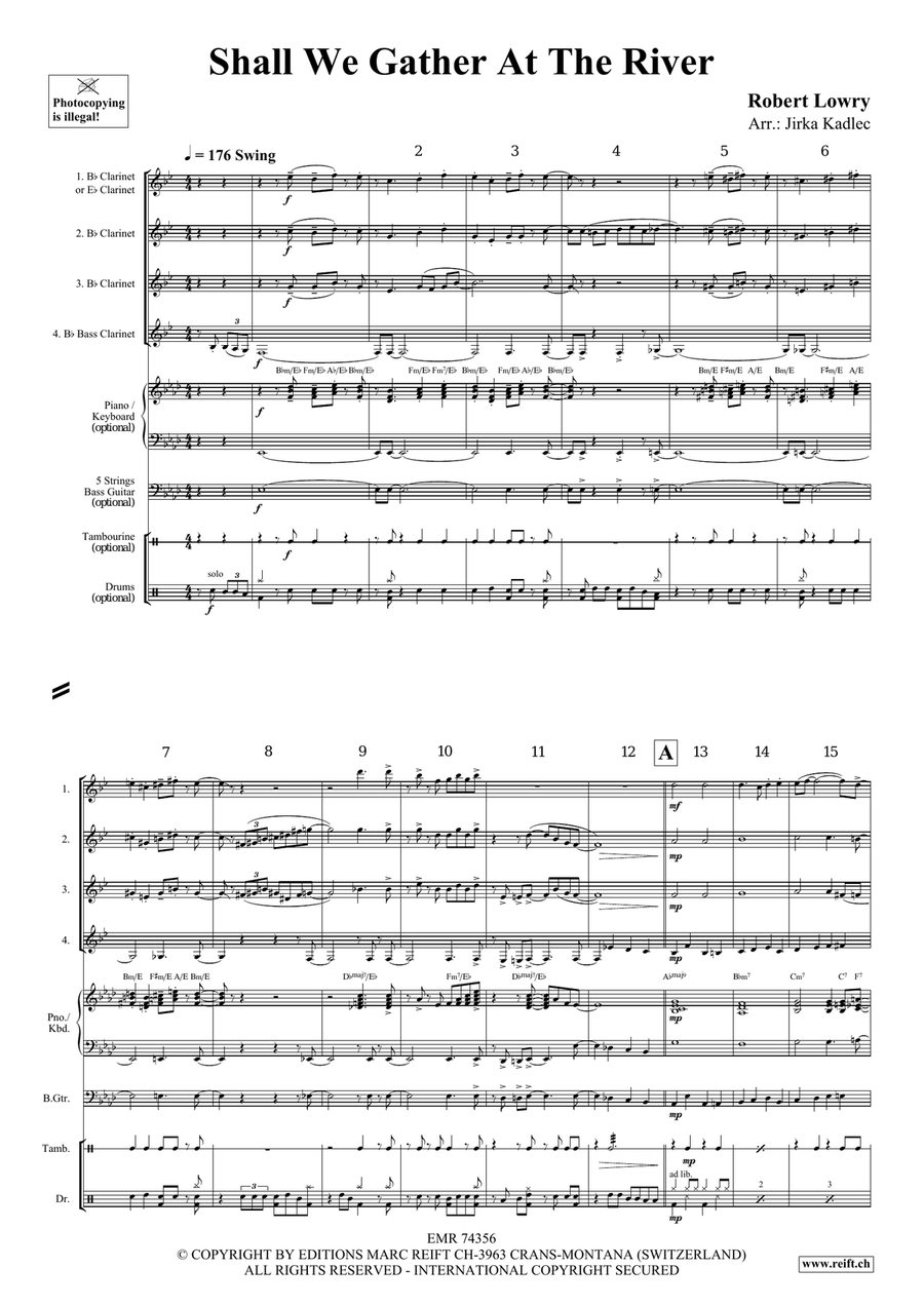 Shall We Gather At The River Clarinet Quartet scores gallery preview page 3