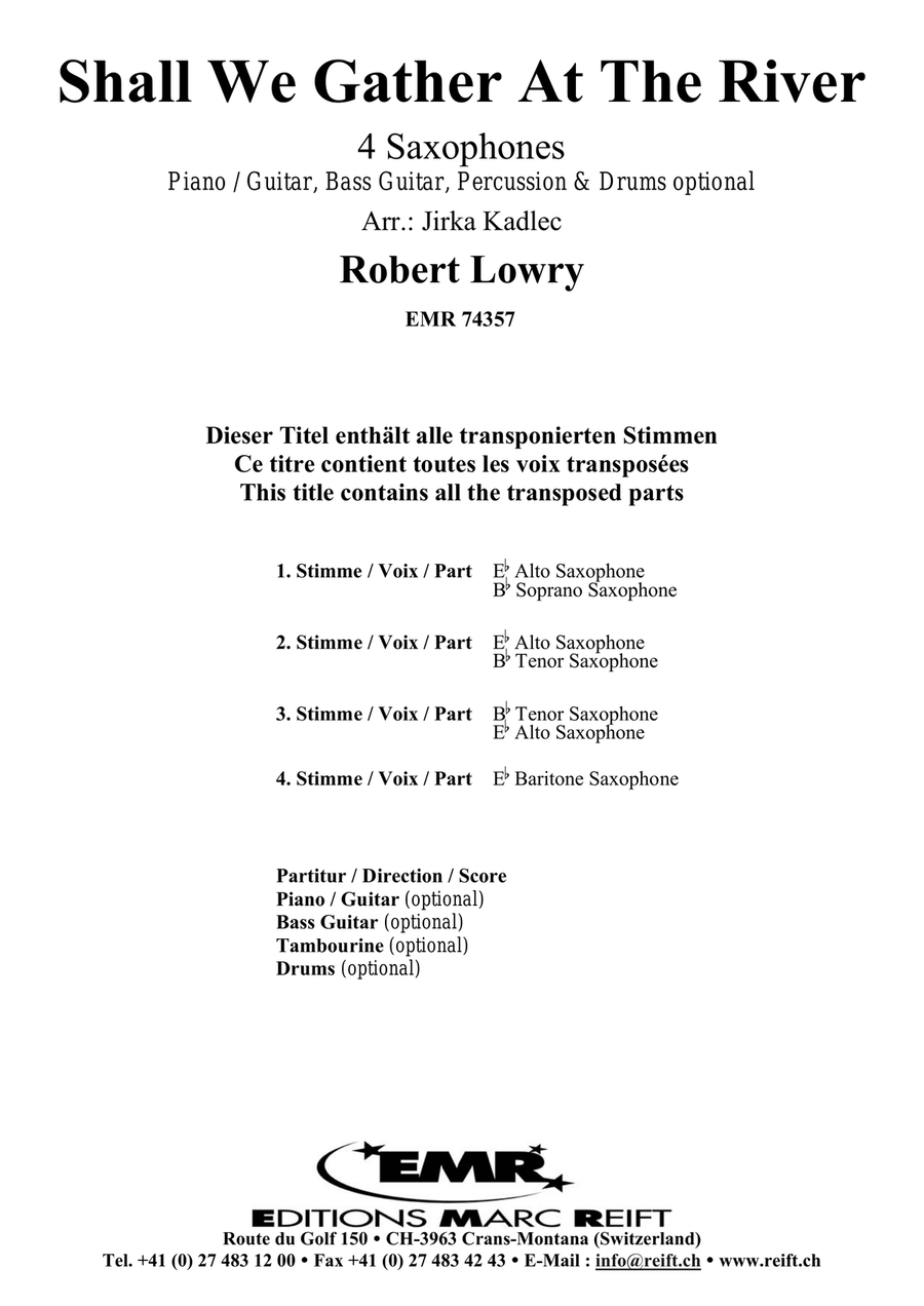 Shall We Gather At The River Saxophone Quartet scores gallery preview page 2
