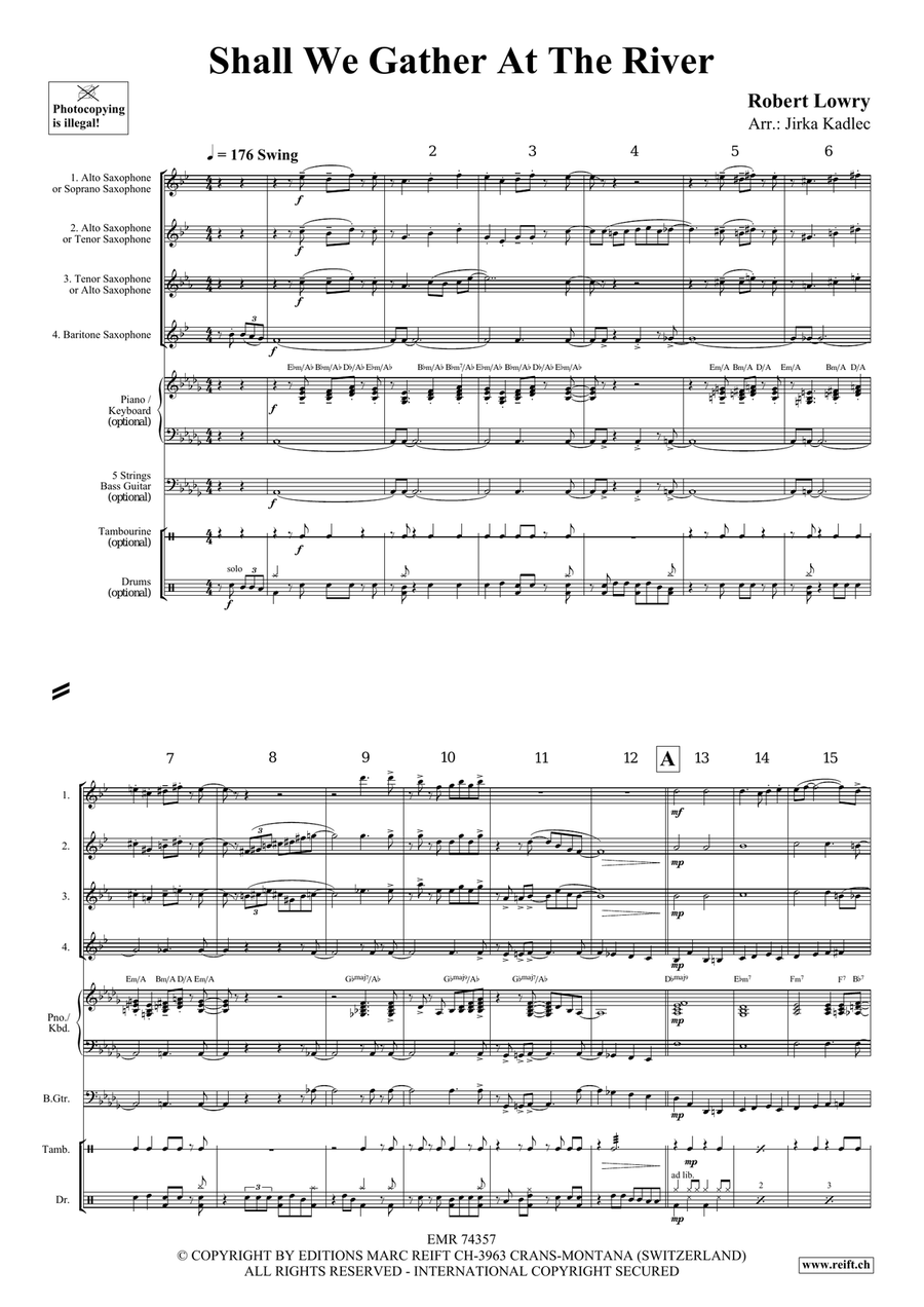 Shall We Gather At The River Saxophone Quartet scores gallery preview page 3