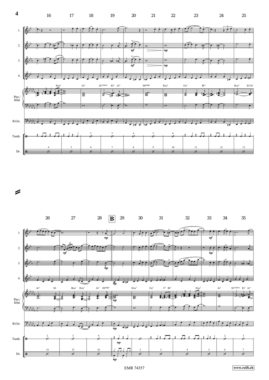 Shall We Gather At The River Saxophone Quartet scores gallery preview page 4