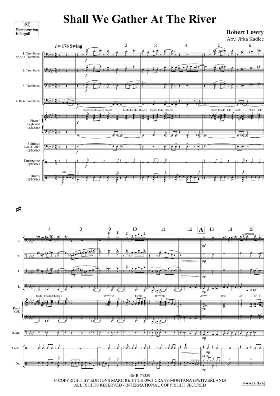 Shall We Gather At The River Trombone Quartet scores gallery preview page 3