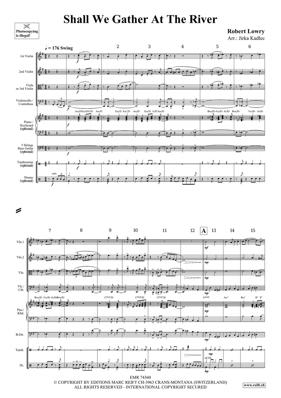 Shall We Gather At The River String Quartet scores gallery preview page 3