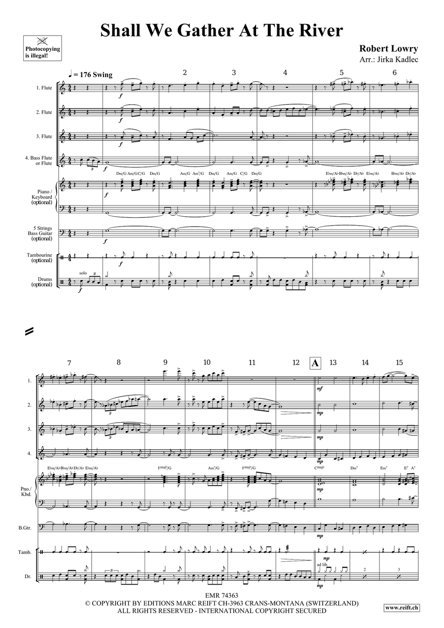 Shall We Gather At The River Flute Quartet scores gallery preview page 3