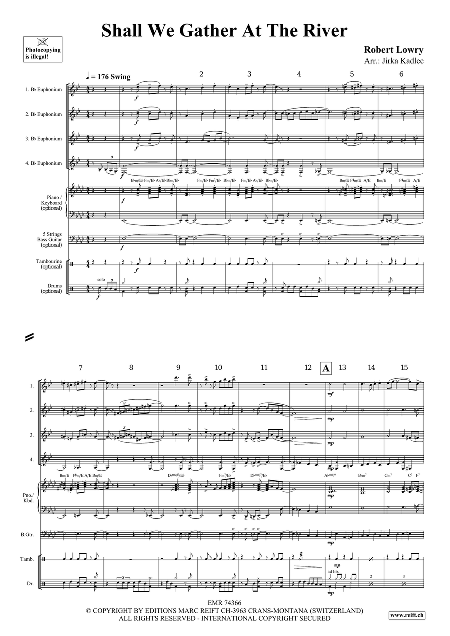 Shall We Gather At The River Euphonium Quartet scores gallery preview page 3