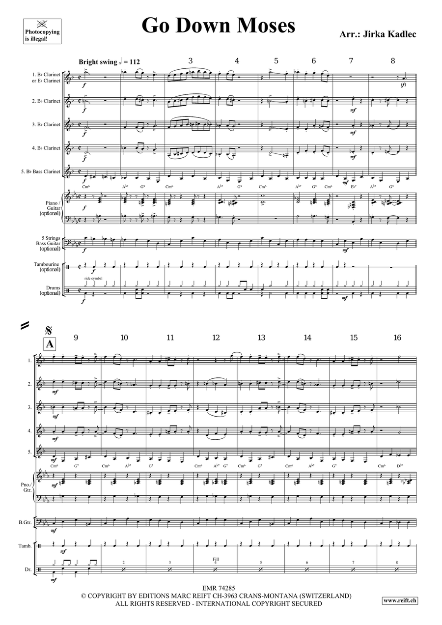 Go Down Moses Go Down Moses Clarinet Quintet scores gallery preview page 3