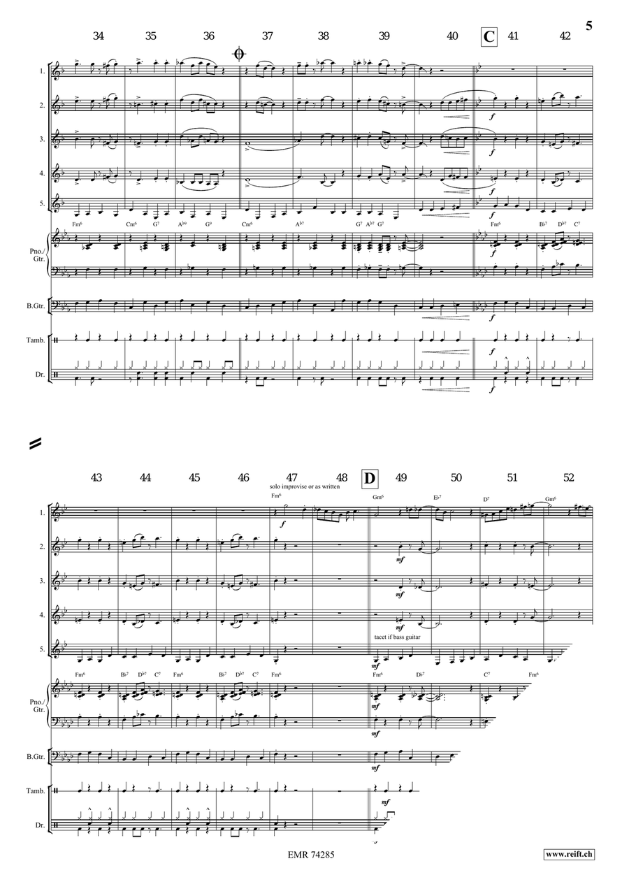 Go Down Moses Go Down Moses Clarinet Quintet scores gallery preview page 5