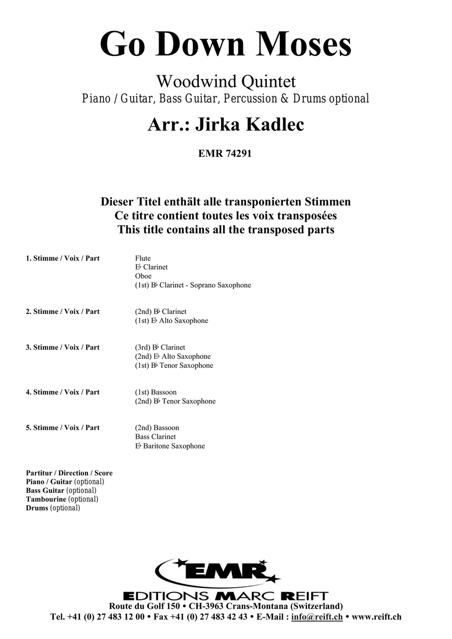 Go Down Moses Go Down Moses Woodwind Quintet scores gallery preview page 2