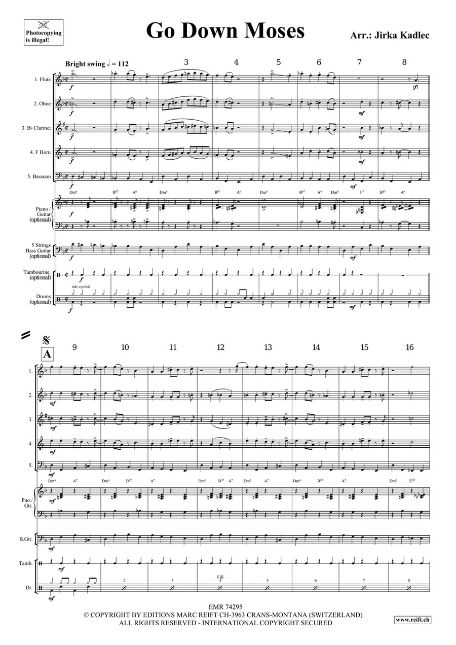 Go Down Moses Go Down Moses Woodwind Quintet scores gallery preview page 3