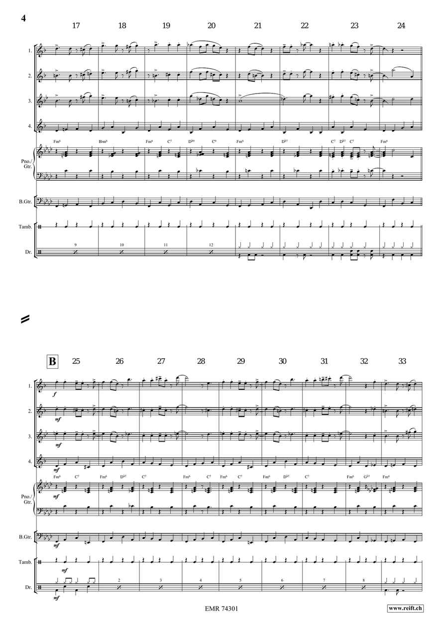 Go Down Moses Go Down Moses Saxophone Quartet scores gallery preview page 4