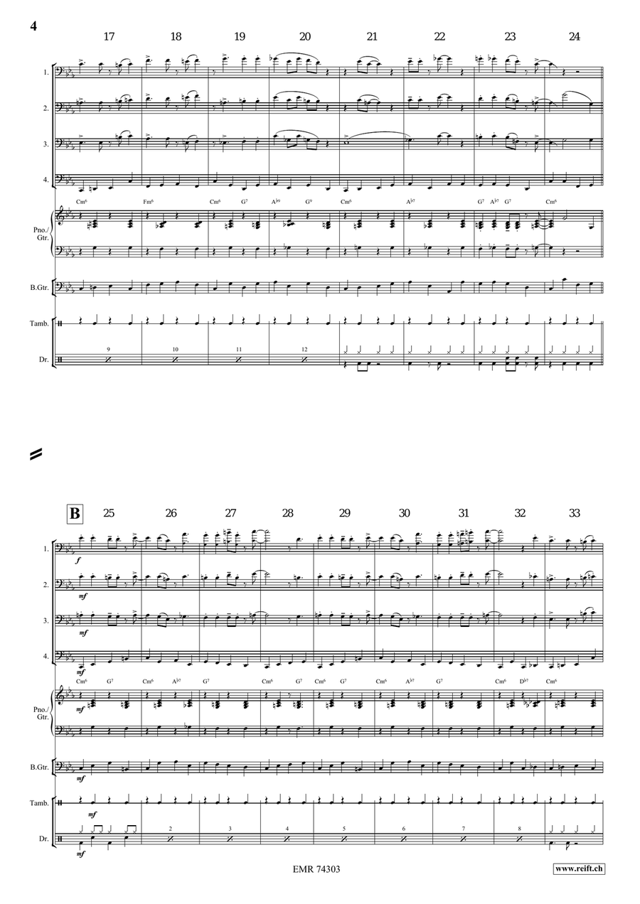 Go Down Moses Go Down Moses Trombone Quartet scores gallery preview page 4