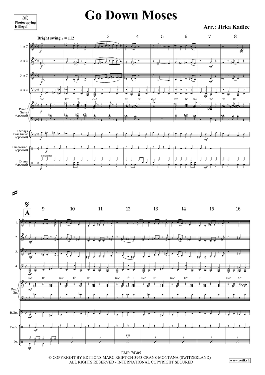 Go Down Moses Go Down Moses Brass Quartet scores gallery preview page 3