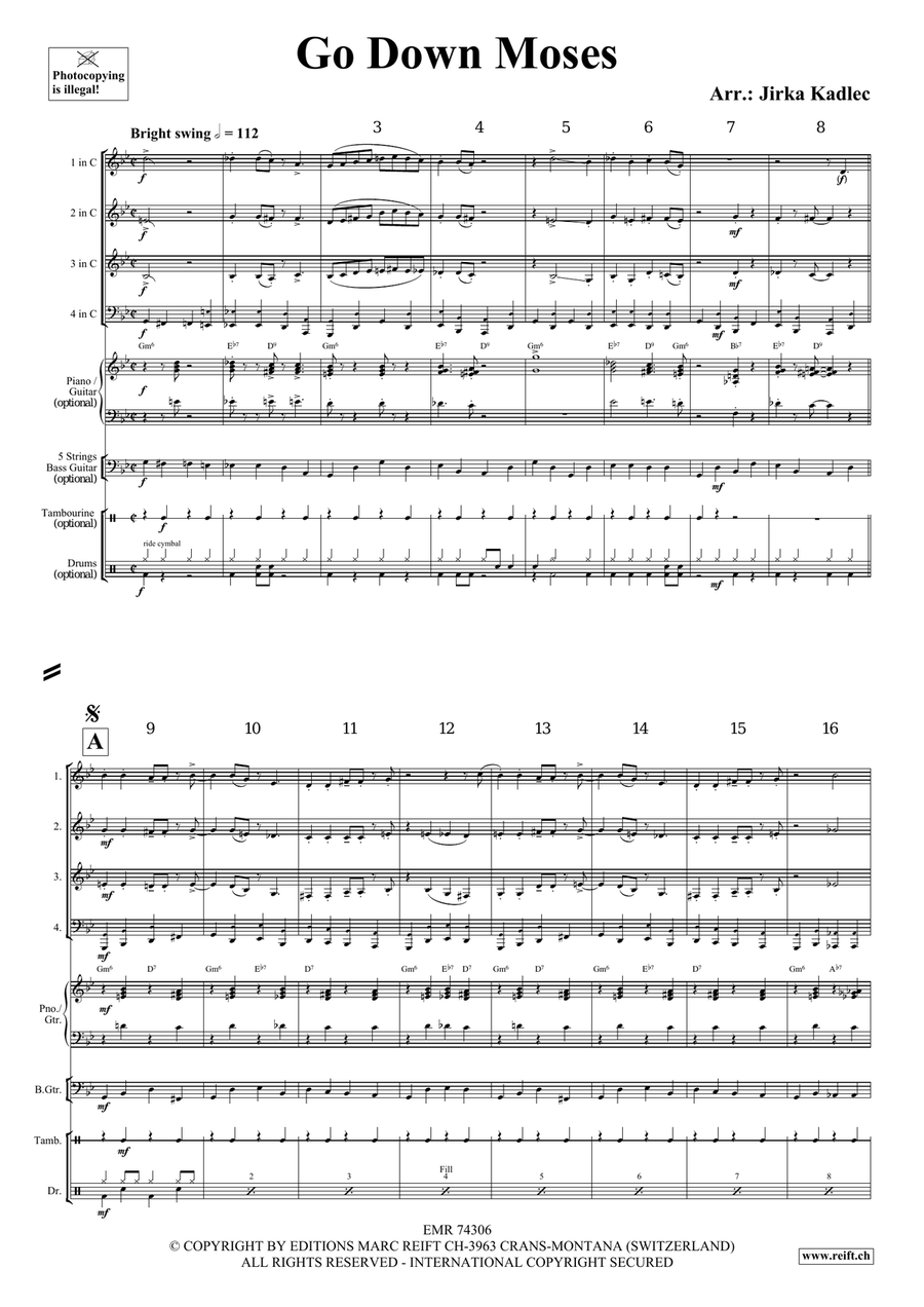 Go Down Moses Go Down Moses Woodwind Quartet scores gallery preview page 3