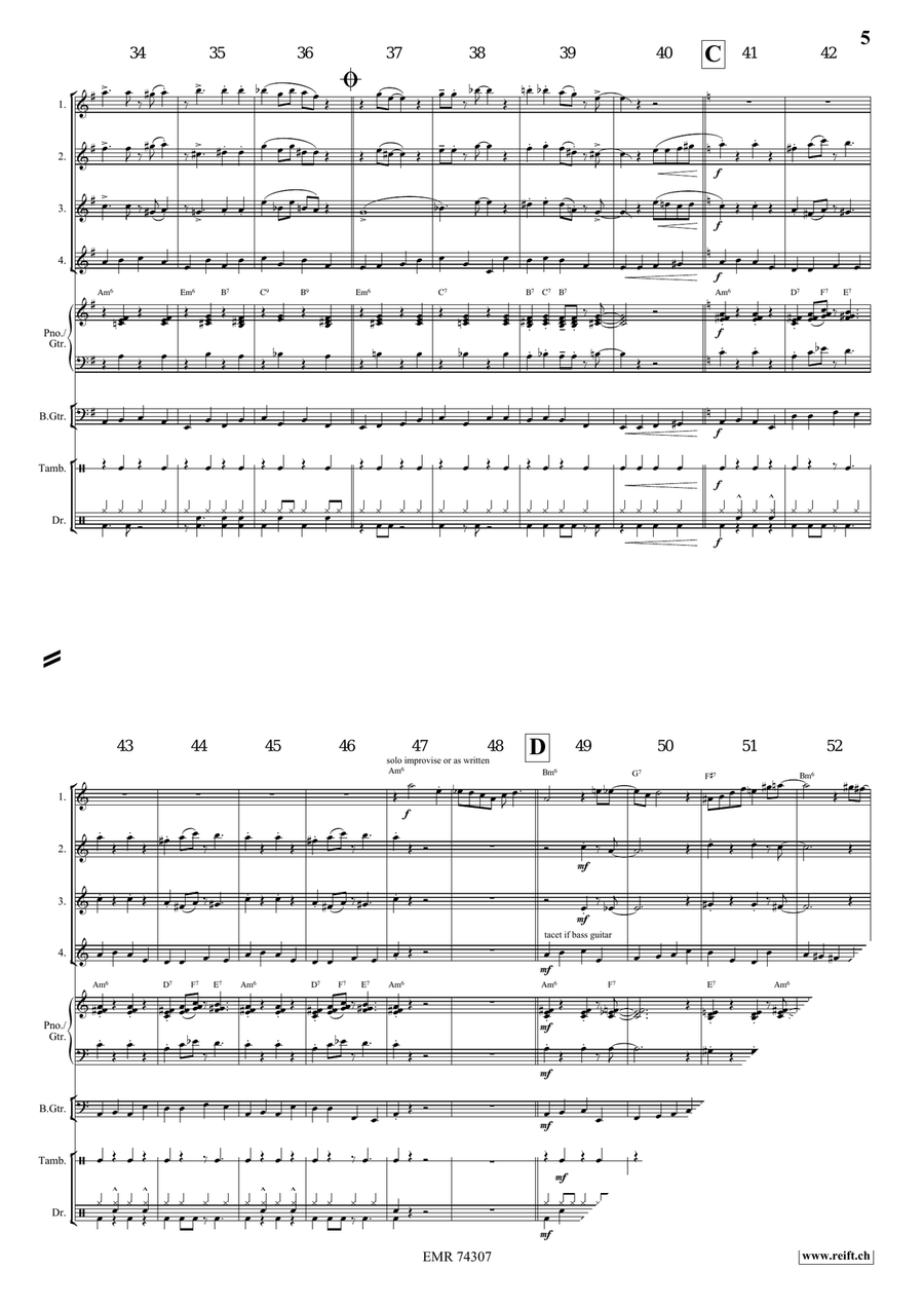 Go Down Moses Go Down Moses Flute Quartet scores gallery preview page 5