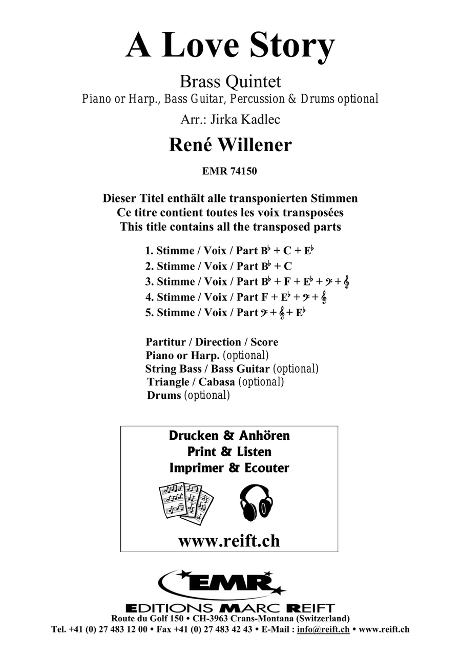 A Love Story A Love Story Brass Quintet scores gallery preview page 2
