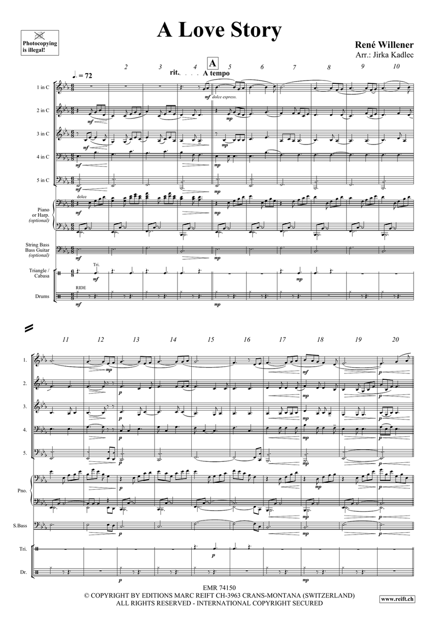 A Love Story A Love Story Brass Quintet scores gallery preview page 4