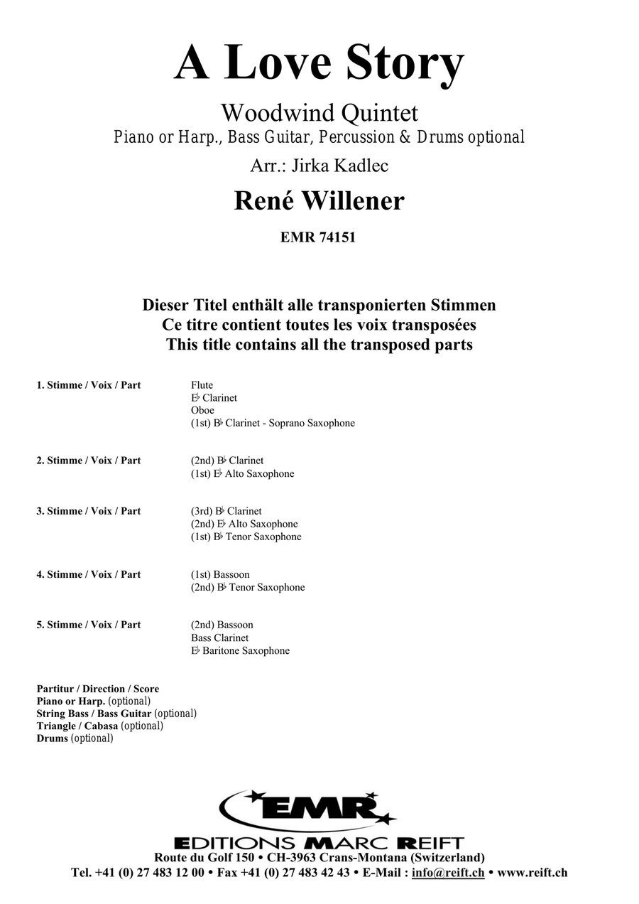 A Love Story A Love Story Woodwind Quintet scores gallery preview page 2