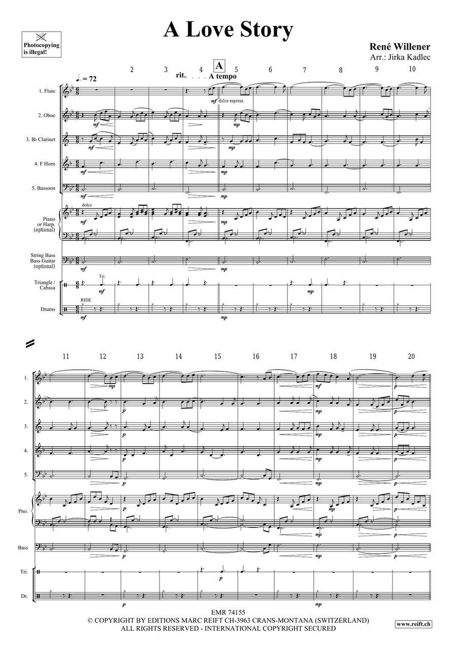 A Love Story A Love Story Woodwind Quintet scores gallery preview page 4