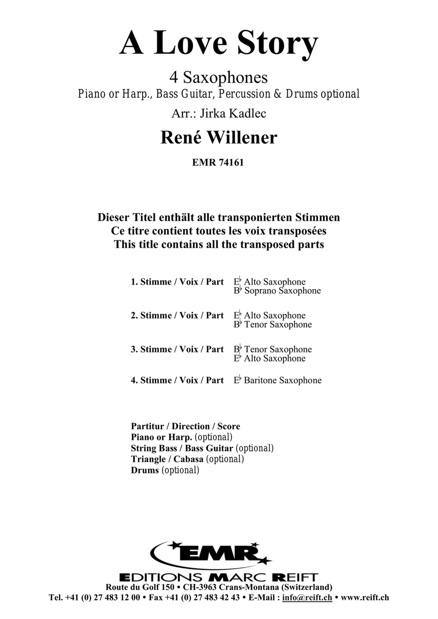 A Love Story A Love Story Saxophone Quartet scores gallery preview page 2