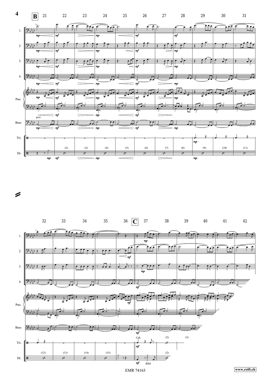 A Love Story A Love Story Trombone Quartet scores gallery preview page 5