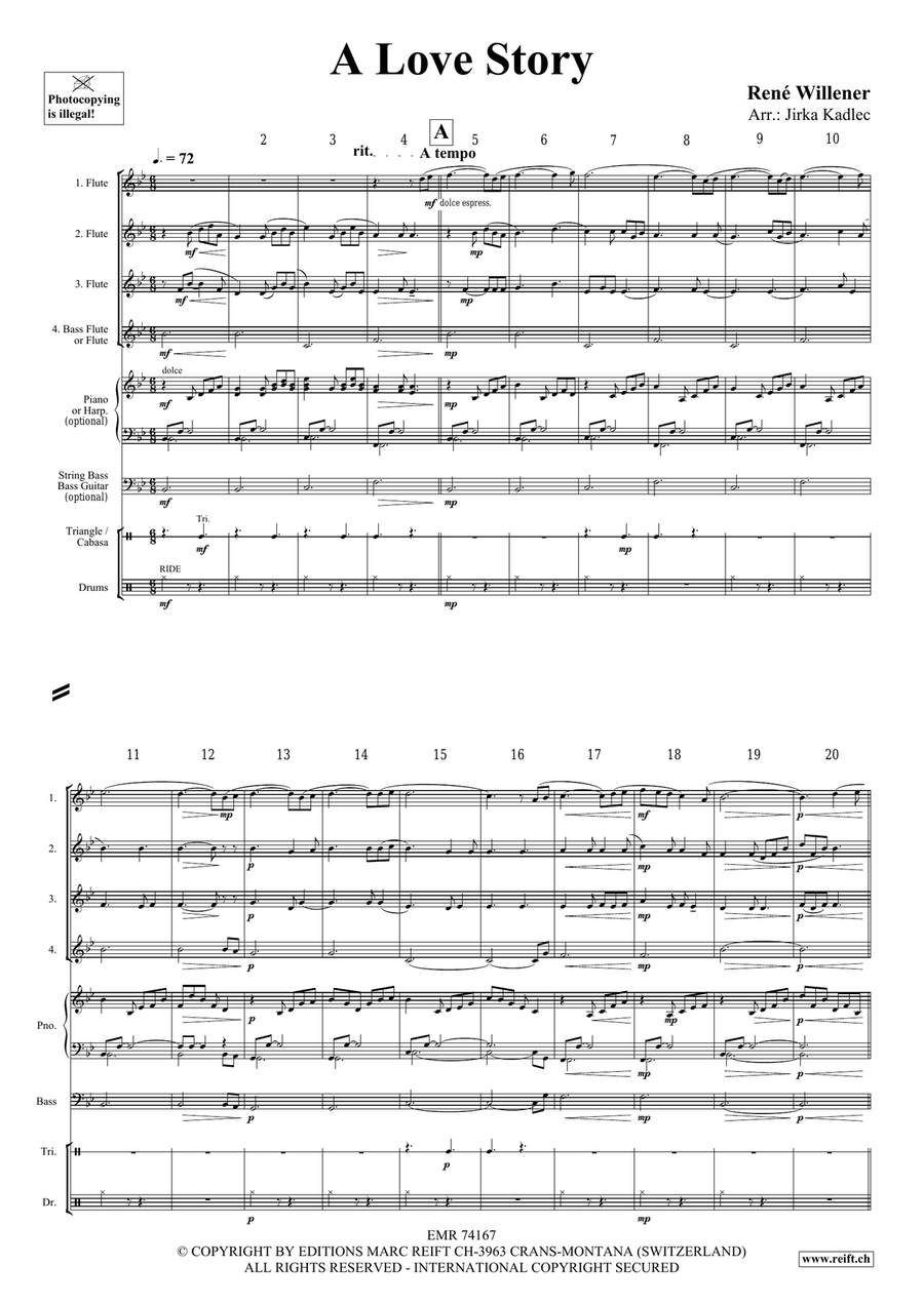 A Love Story A Love Story Flute Quartet scores gallery preview page 4