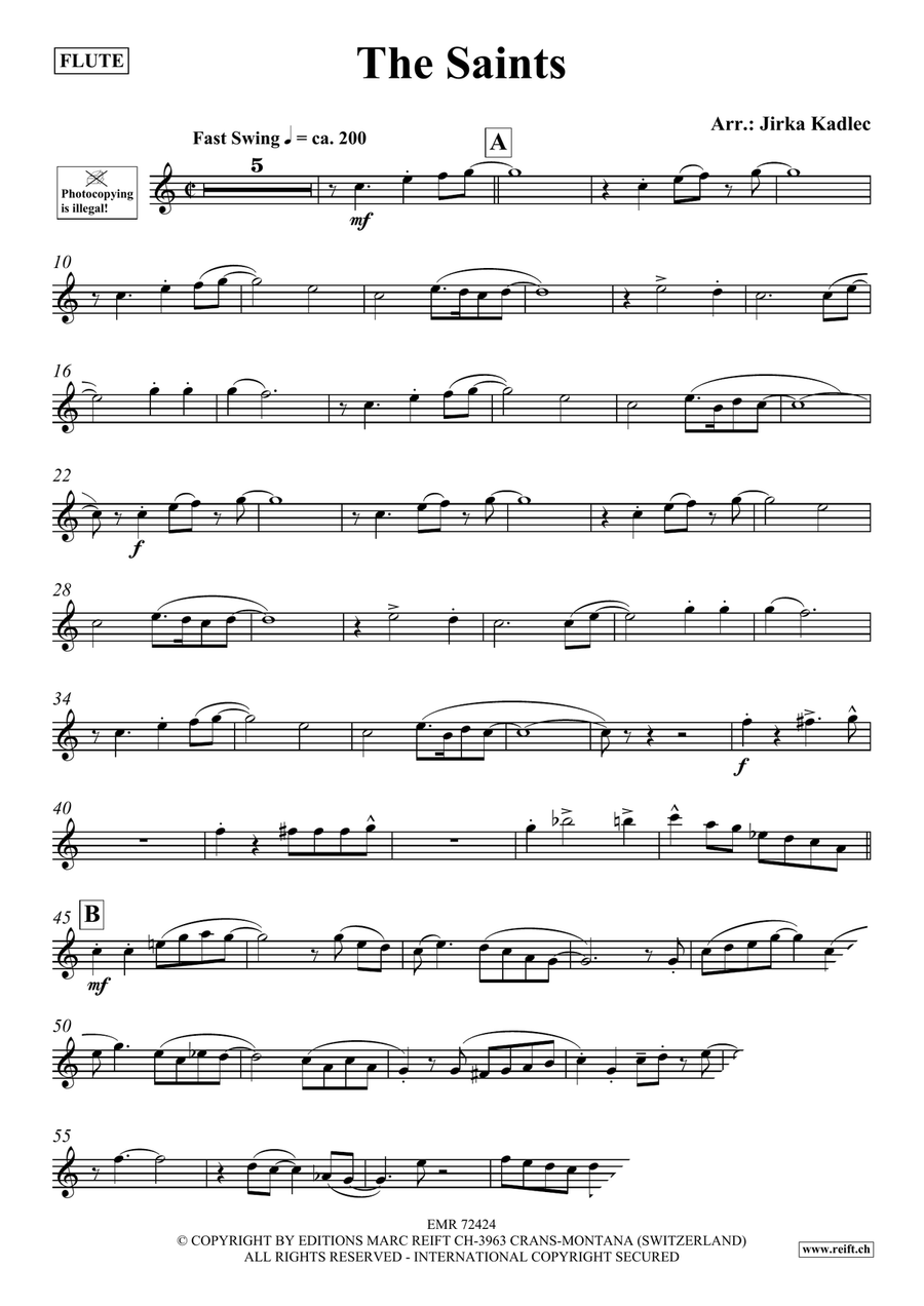 The Saints The Saints Flute Solo scores gallery preview page 3