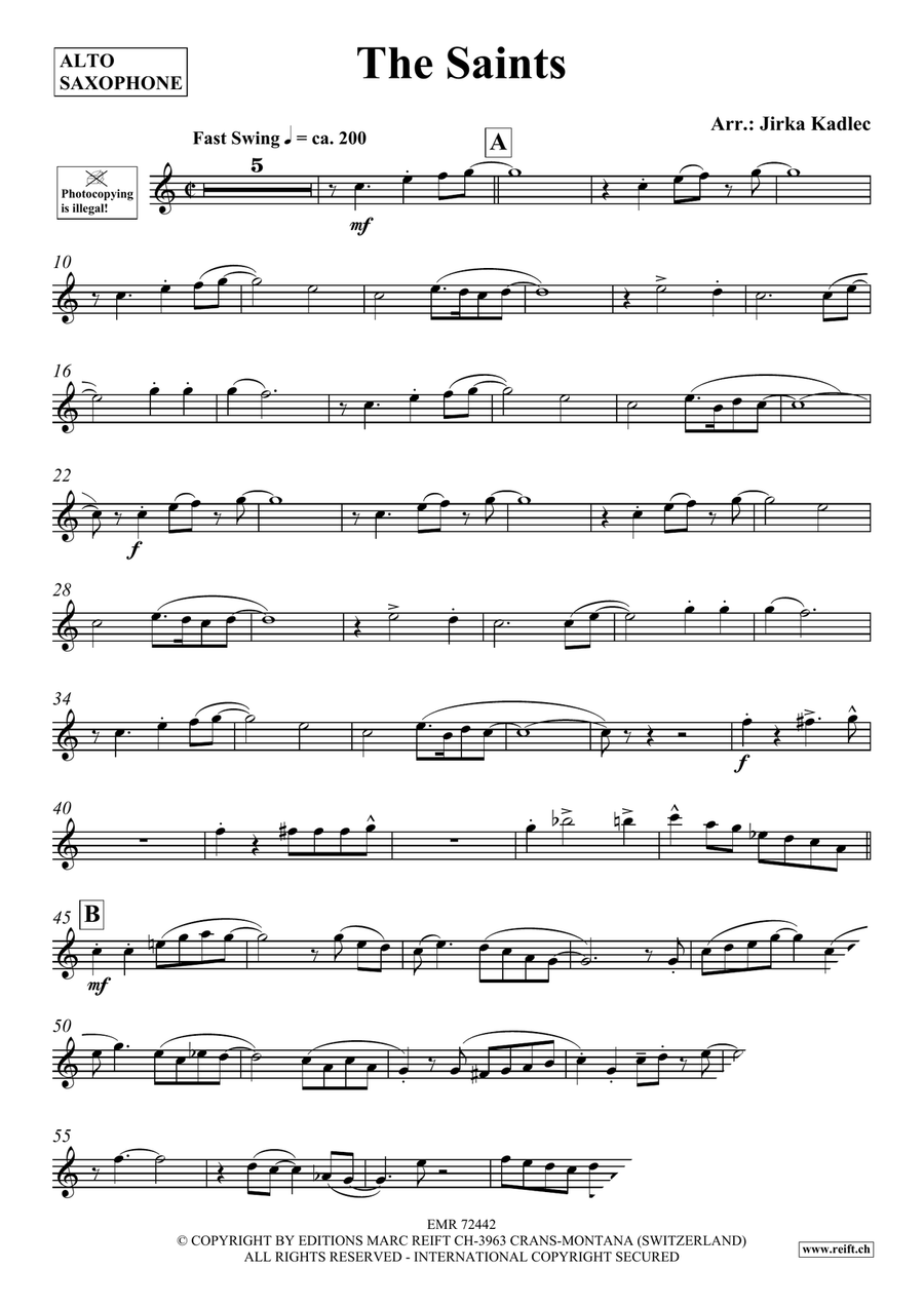 The Saints The Saints Alto Saxophone scores gallery preview page 3