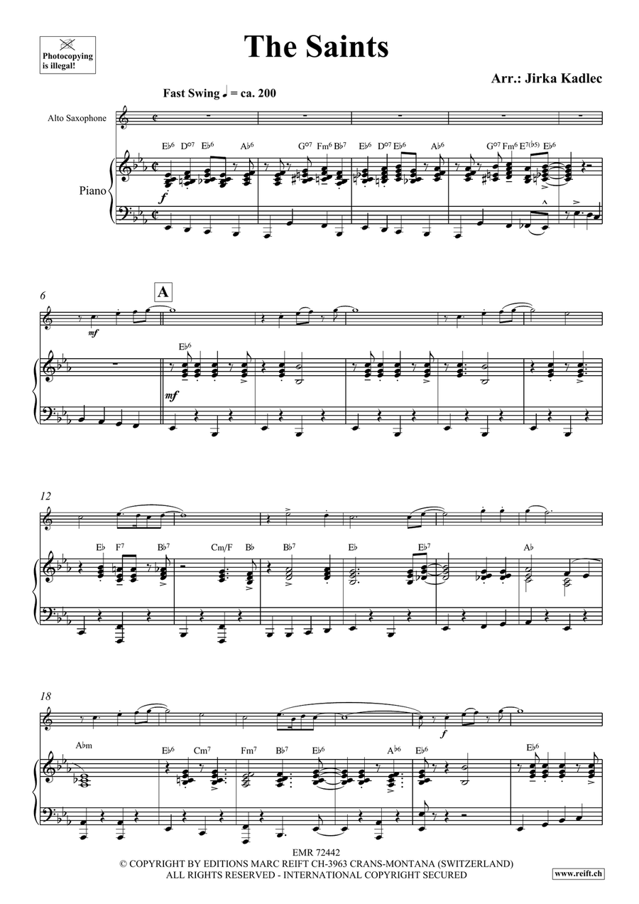 The Saints The Saints Alto Saxophone scores gallery preview page 4