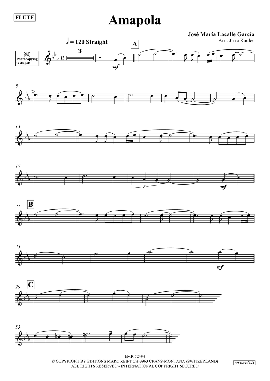 Amapola Amapola Flute Solo scores gallery preview page 3
