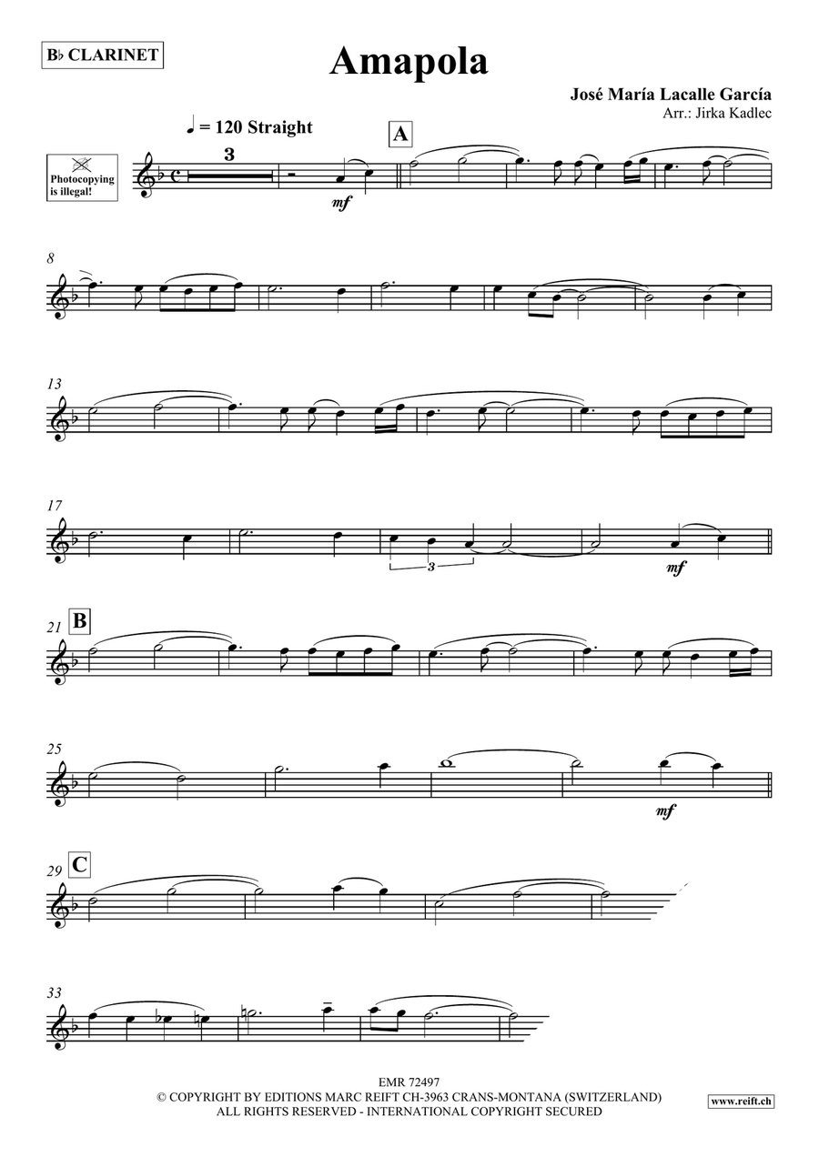 Amapola Amapola Clarinet Solo scores gallery preview page 3