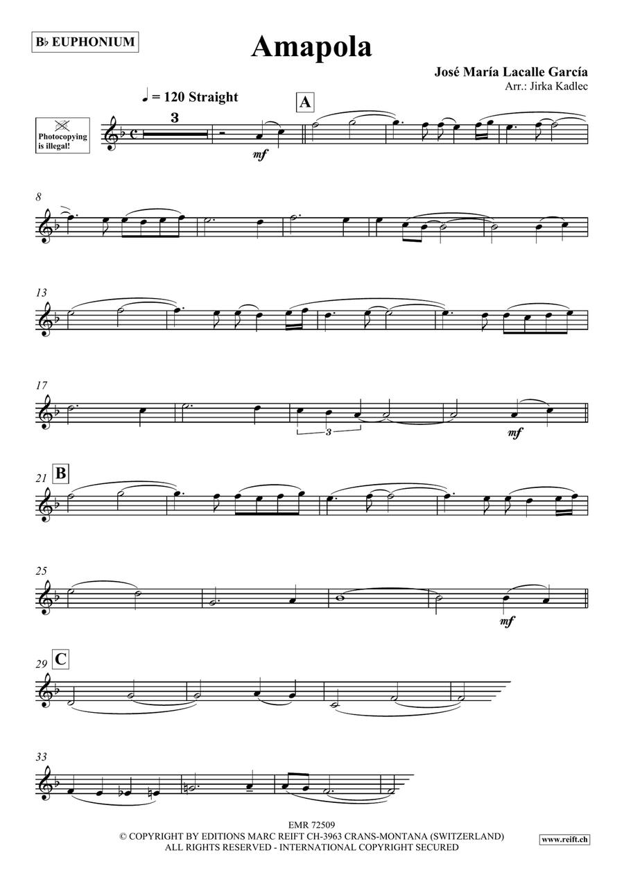 Amapola Amapola Euphonium scores gallery preview page 3