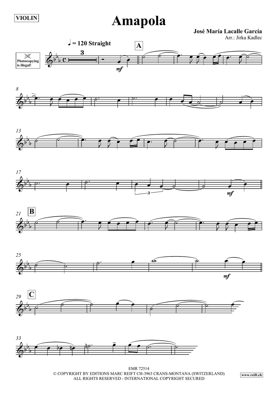 Amapola Amapola Violin Solo scores gallery preview page 3