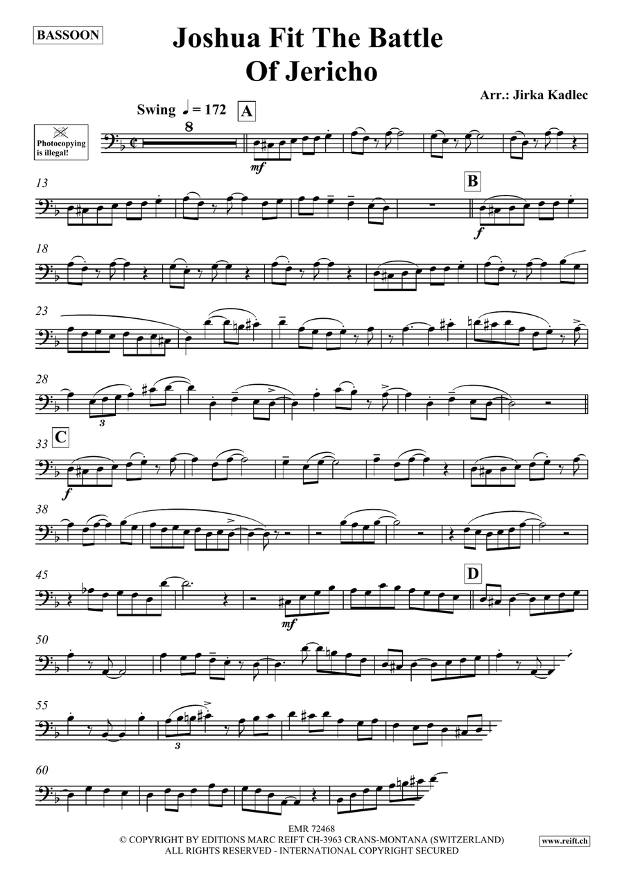Joshua Fit The Battle Of Jericho Bassoon Solo scores gallery preview page 3