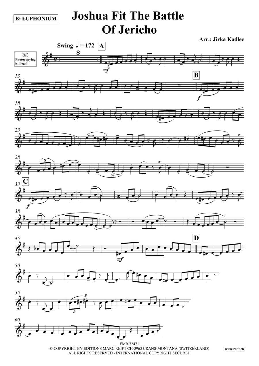 Joshua Fit The Battle Of Jericho Euphonium scores gallery preview page 3