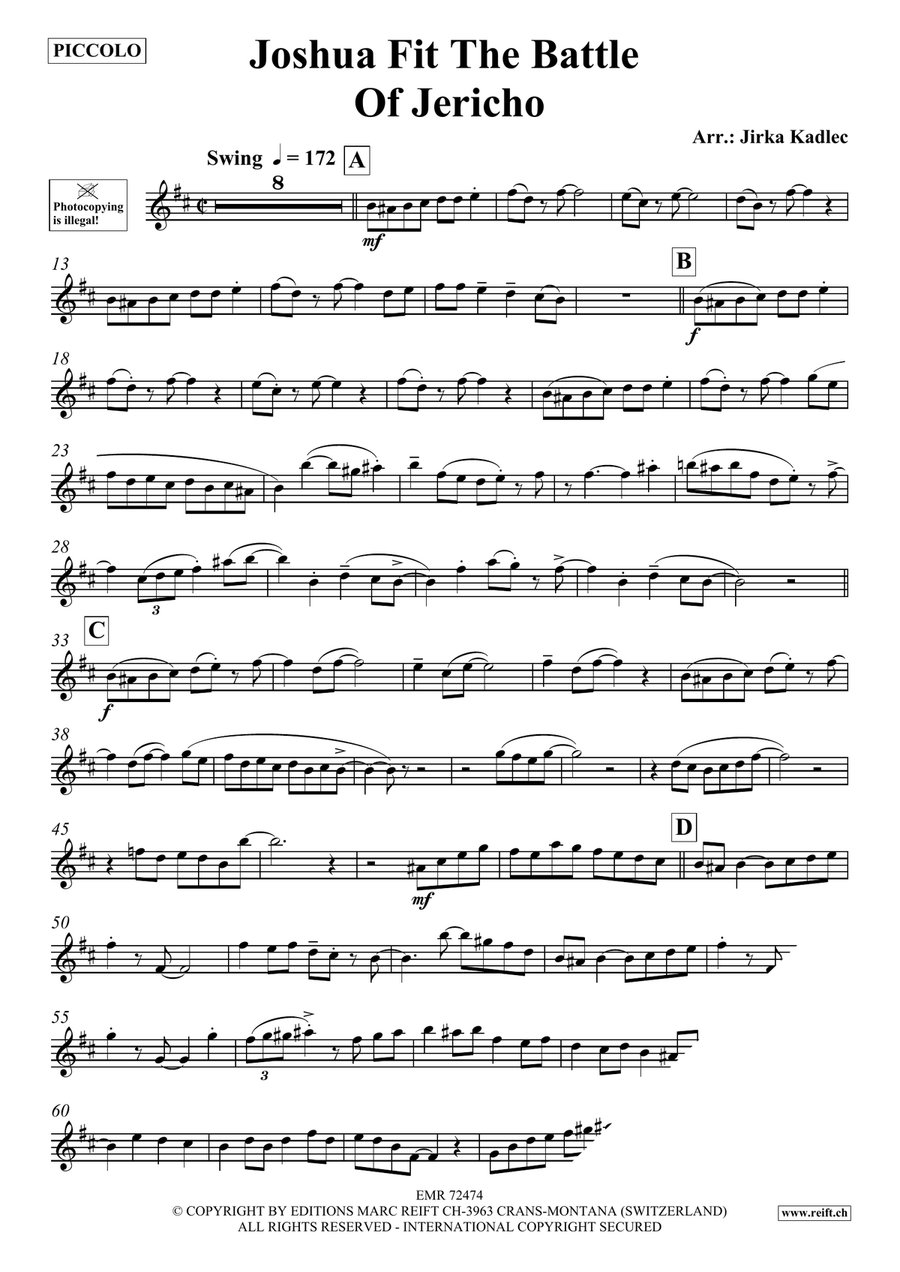 Joshua Fit The Battle Of Jericho Piccolo scores gallery preview page 3
