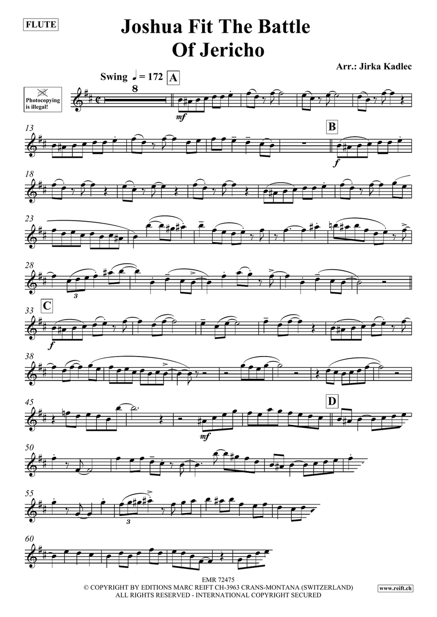 Joshua Fit The Battle Of Jericho Flute Solo scores gallery preview page 3