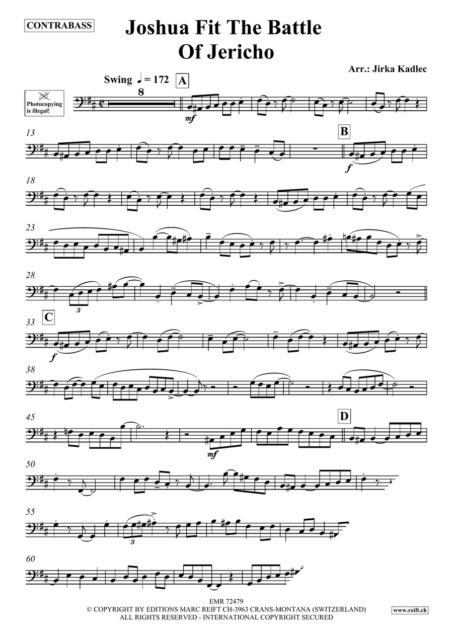 Joshua Fit The Battle Of Jericho Double Bass scores gallery preview page 3