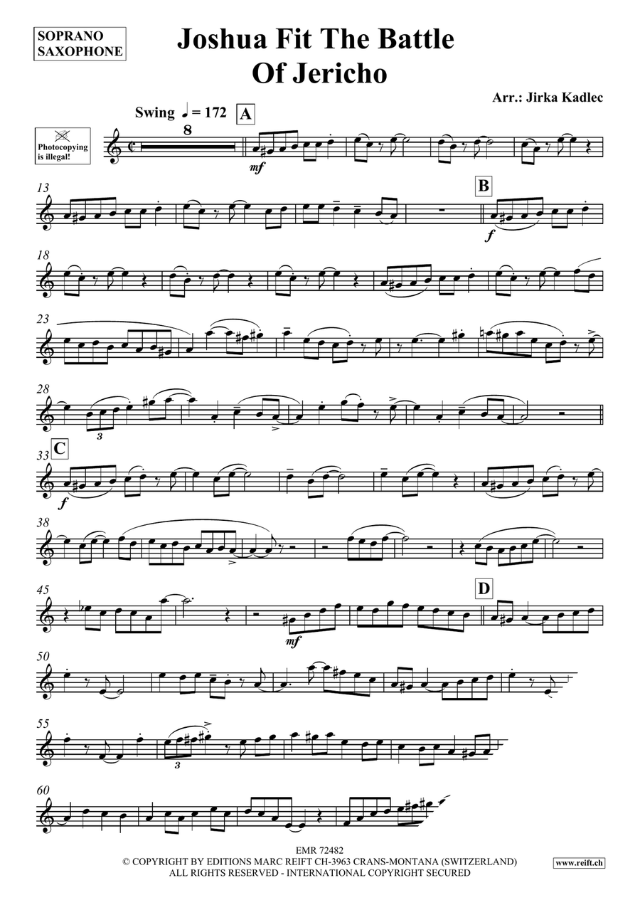 Joshua Fit The Battle Of Jericho Soprano Saxophone scores gallery preview page 3