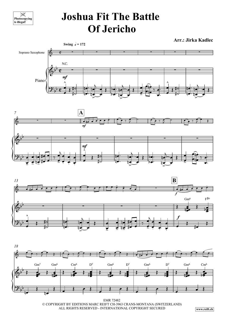Joshua Fit The Battle Of Jericho Soprano Saxophone scores gallery preview page 4
