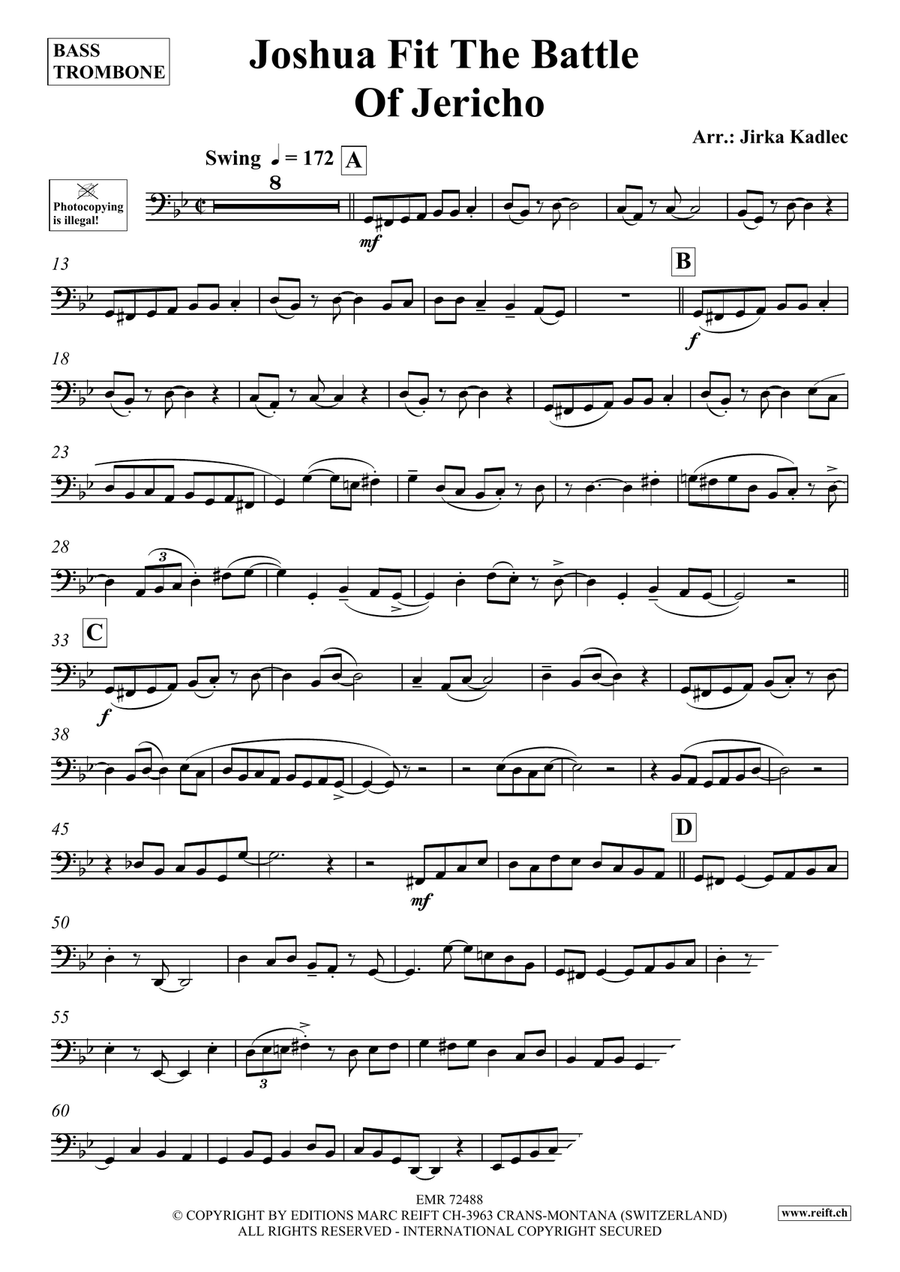 Joshua Fit The Battle Of Jericho Bass Trombone scores gallery preview page 3