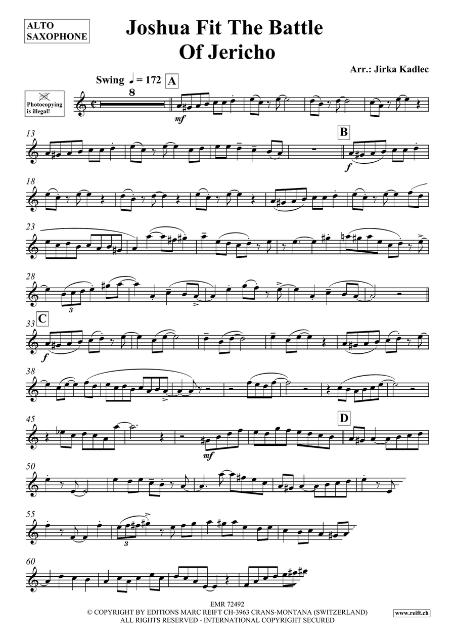 Joshua Fit The Battle Of Jericho Alto Saxophone scores gallery preview page 3